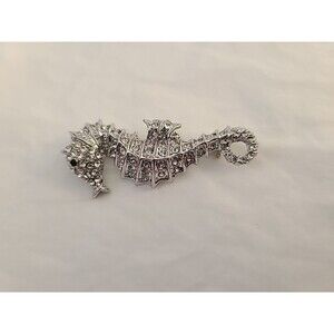 Seahorse Crystal Rhinestones Brooch Pin  Jewelry Gift Ladies 2"